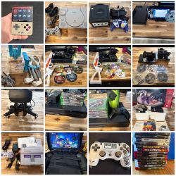 Large video game lot! SNES, GameCube, ps1, ps2, Wii U, game monitor and much more!!!