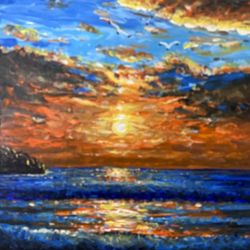 New Original Hand Painted Sunset Painting