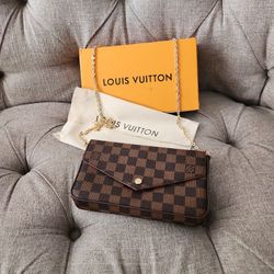 Louie Clutch Bag Wallet Change Purse & Dust Bag With Gift Box for