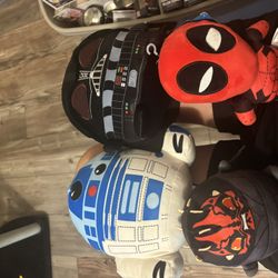 Star wars and marvel plushies