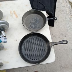 2 Cast Iron Cooking Skillets 