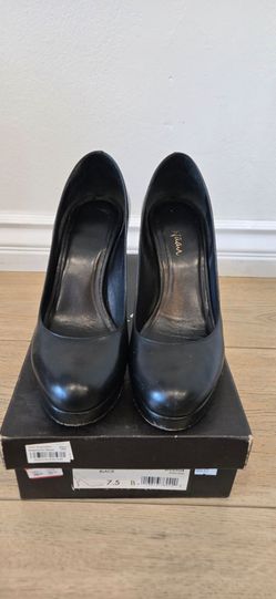 Black Leather Cole Haan High Heel Platform Women's Shoes. Size 7.5