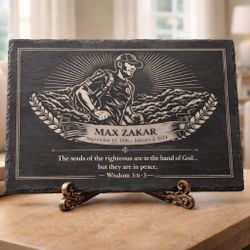 Custom Memorial Engraved Slate Plaque – Personalized Sympathy Gift