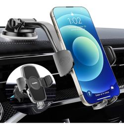 Car Phone Holder, Universal Phone Mount for Car Dashboard&Windshield&Air Vent,Super Suction Dash Cellphone Car Mount Stand for iPhone 16/15/14/13/12 P