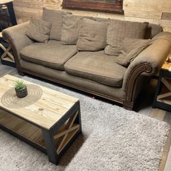 Handcrafted, Coffee, Table, And Two End Tables