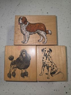 Dog Breed Rubber Stamps Set of 3