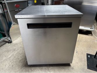 27” under counter cooler nsf Delfield 1 solid door stainless steel 115v  Refrigerator  works great like new. If you see it that means it’s available.