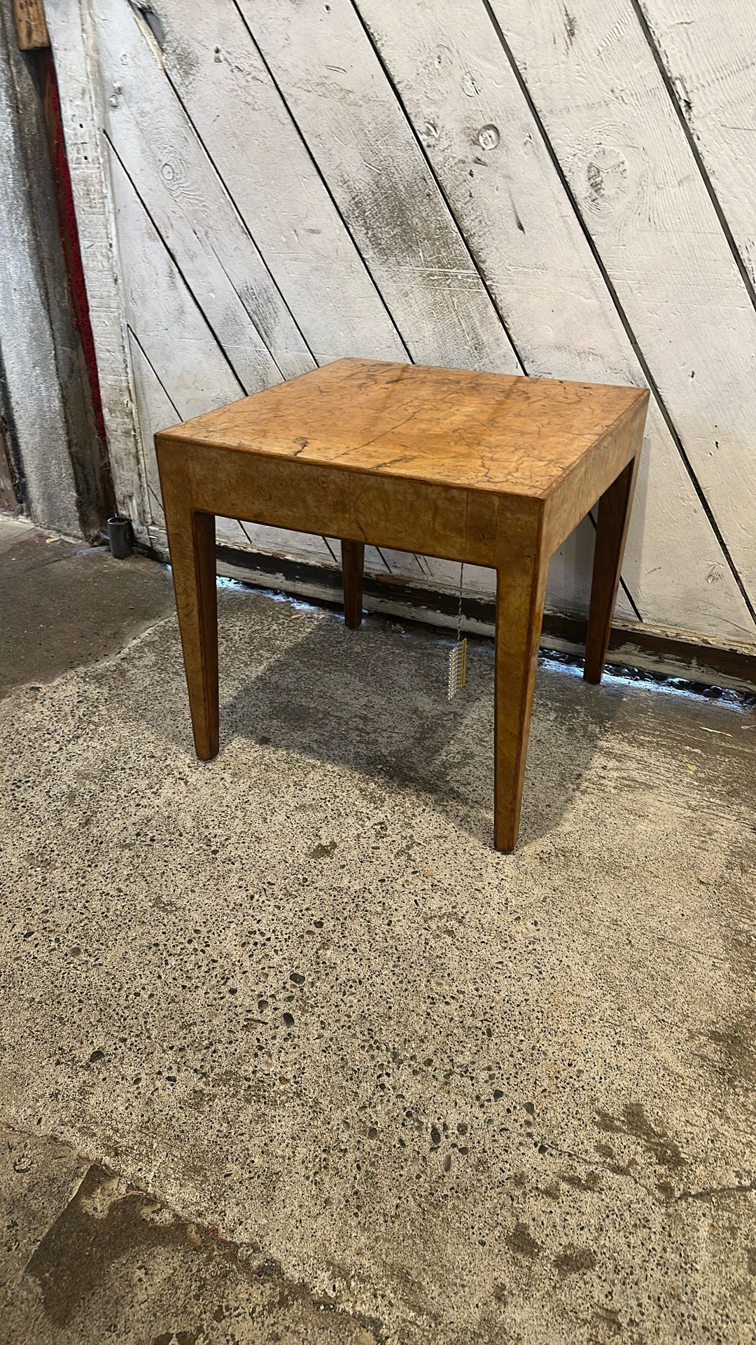 Square Brown Marble Wood Table 9TCXYH