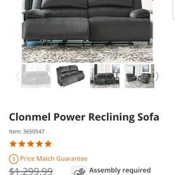 Reclyning Sofa Grey Color 