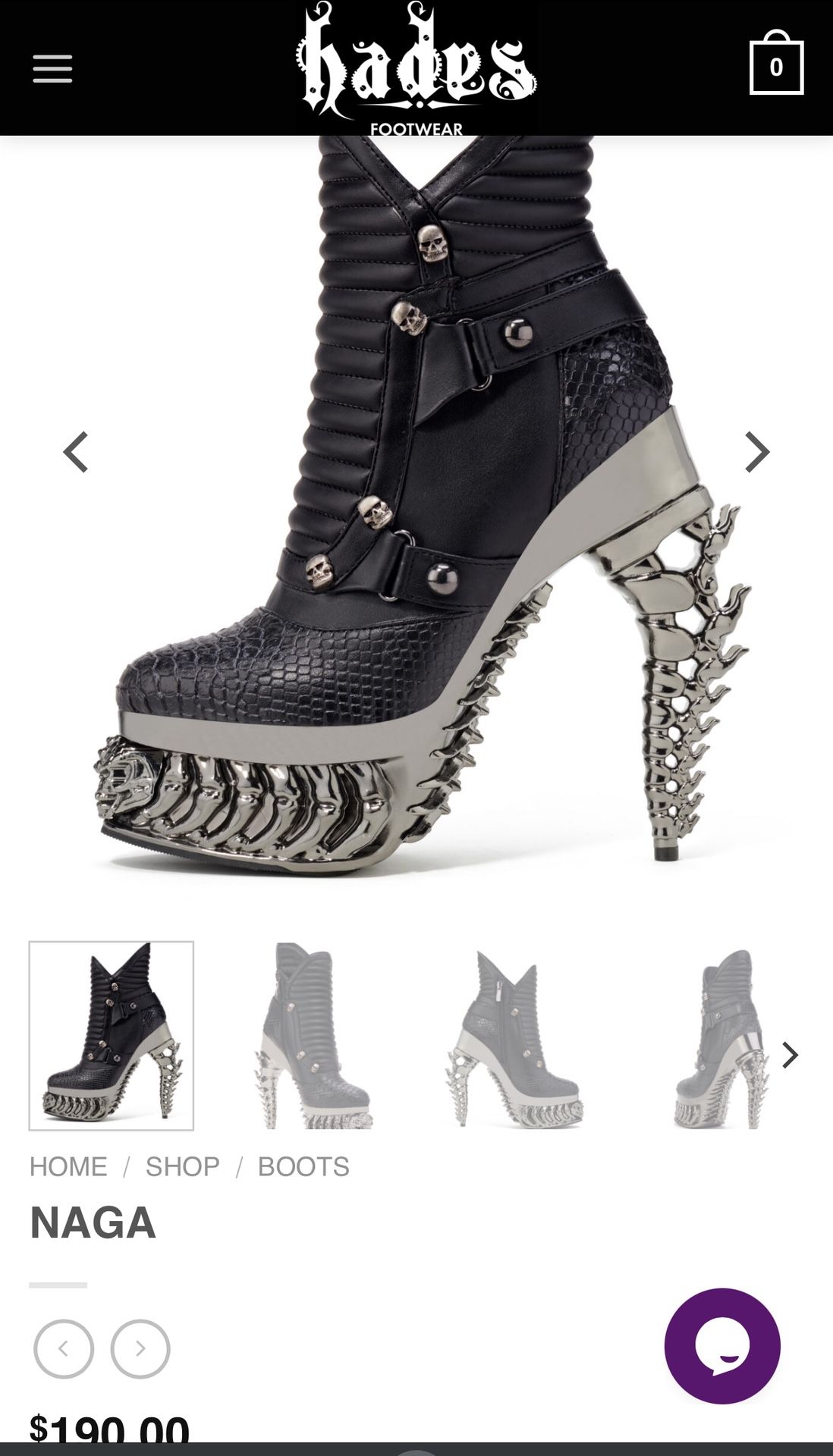 Hades Naga High Heels Size 10