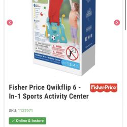 Fisher Price Quickflip 6-in-1 Activity Center Plus Fisher Price Basketball Hoop For Toddler (all Parts Included)