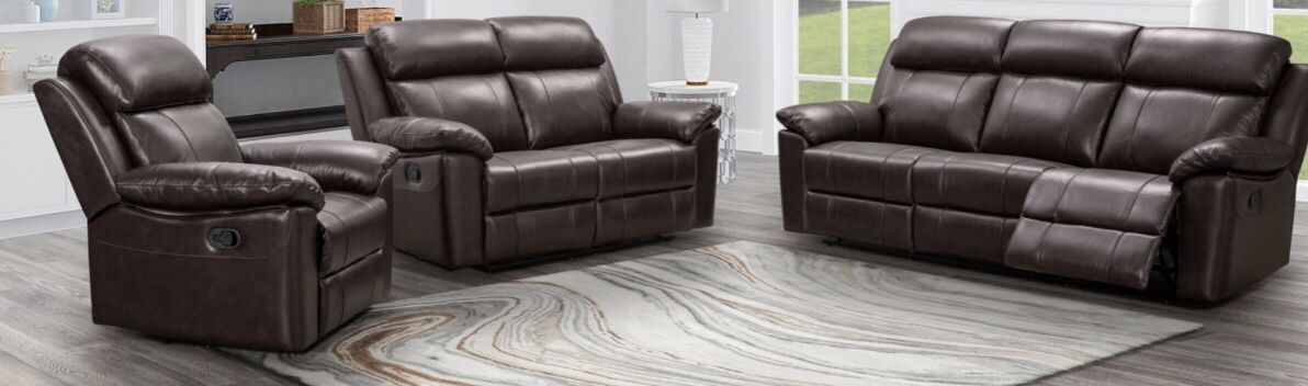 Manhattan 3-Piece Top-Grain Leather Reclining Sets