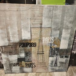 Eiffel Tower canvas. Too big for my new place. 40x40. $50