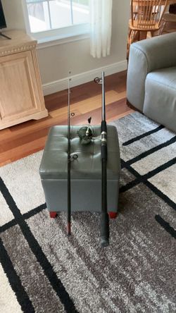 11 ft. Abu Garcia surf Rod,and Quick Super heavy duty reel.