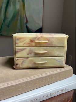 Small Vintage Marbled Celluloid Jewelry Box ( firm on price )