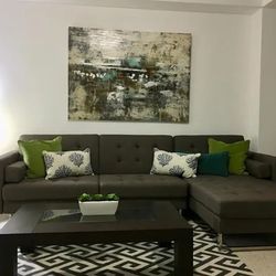 Gray Quality Z Galleria Chaise Futon Bed Sectional Couch