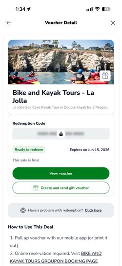 San Diego kayak tour for two