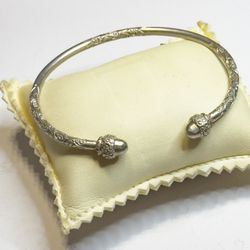 Vintage Handmade 150 West Indian Calypso Pattern 925 Silver Cuff Bracelet 