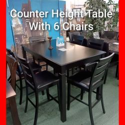 💥 7pcs Counter Height Table Set 