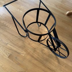 Vintage Large Wrought Iron Planter Wheelbarrow