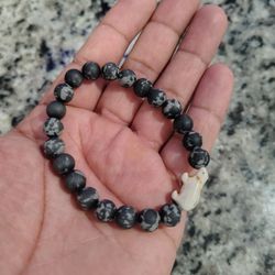 Snow Flake Obsidian Bracelet 