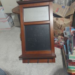 Wooden frame mirror and chalkboard in great shape