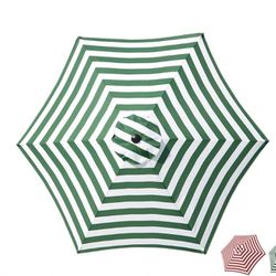 9' 8-Rib Outdoor Market Umbrella Replacement Canopy (Color Opt: Red White/ Green White) - Paraguas - Sun Protection - Summer Sale - Father's Day Sale