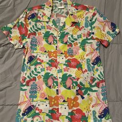 Hello Kitty Hawaiian Button Up Shirt