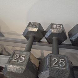 25 Lb CAP Barbell Cast Iron Hex Dumbbells (2)