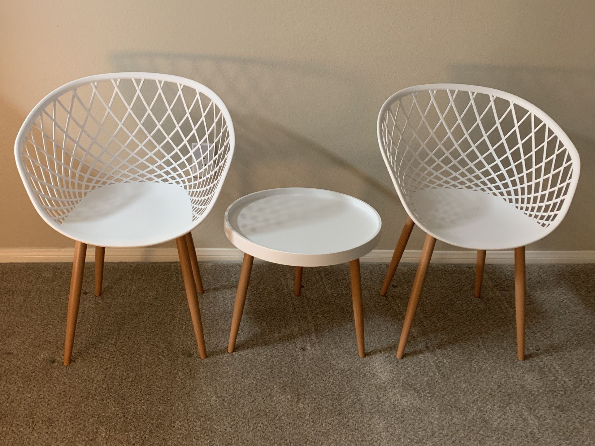 Chairs & Side Table—SET OF 3