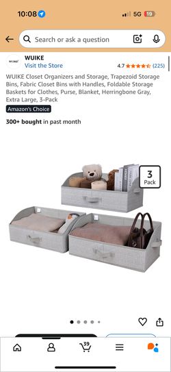 Brand New in Sealed Storage Bins 3-Pack (Extra Large, Gray)