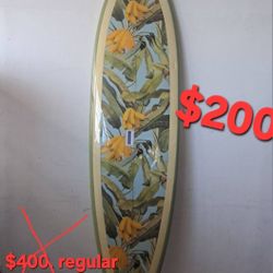 Tropical Floral Print Surfboard - ONE OF ITS KIND