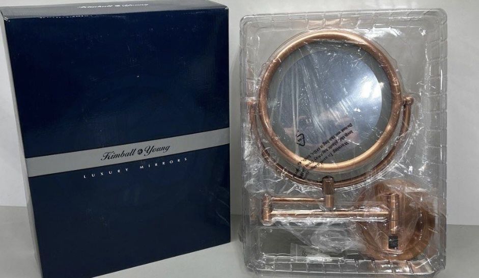 Kimball & Young Aptations 9” LED Magnified RoseGold Makeup Mirror with Switchable Light