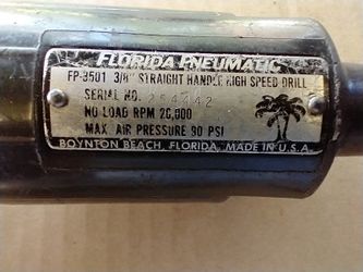 Florida Pneumatic FP-3501 3/8" Straight Handle High Speed Drill With Assorted Mounted Stone Set