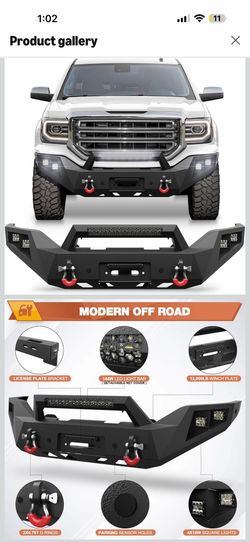OFF ROAD Front Bumper for 2016 2017 2018 GMC Sierra 1500/ Chevy Silverado 1500