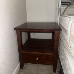 Wood Nightstand With One Drawer