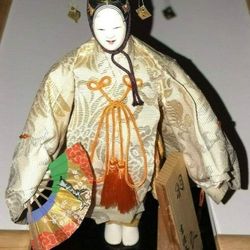 Vintage Japanese Noh Theatre Mask Doll by Nijo-seio 1960’s RARE!