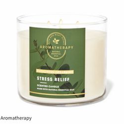 New! BATH & BODY WORKS🌿 💆🏻‍♀️Aromatherapy STRESS RELIEF 💆🏻‍♀️🌿 3-wick Candle $20 each or Two for only $35!!