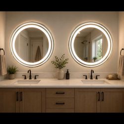 2X ** 30 inch Round Led Bathroom Mirror