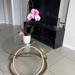 31-inch glass side table