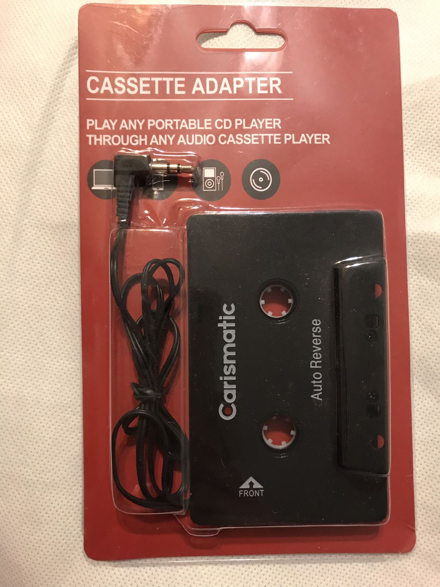 Cassette Adapter Portable CD Player Through Any Audio Cassette Player