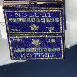 Blue  No limit Bling purse