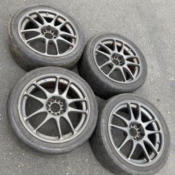 4 - 245/40r18 5x4.5 5x114.3 WORKS Emotion KAI Subaru WRX  Hyundai Tiburon Sonata Elantra Altima Tacoma G37 G35 Wheels Rims Tires!