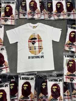 BAPE Check By Bathing Ape Tee 'White/Beige'