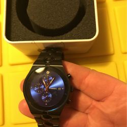 Blue Faced Fossil Watch