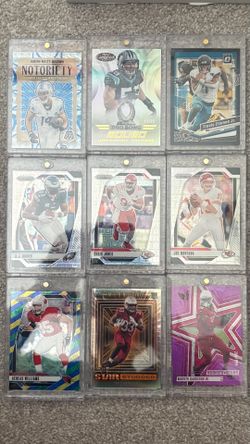 Assorted numbered nfl cards