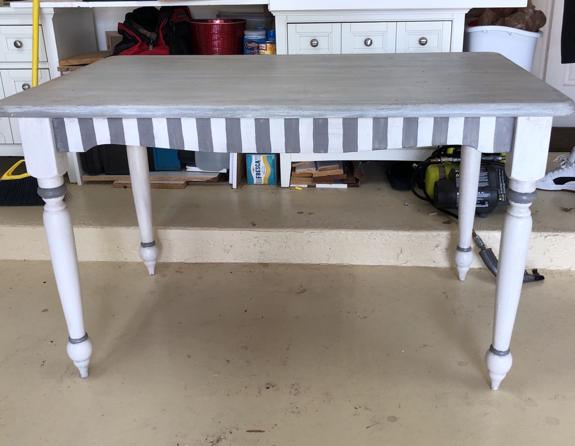 48” x 30 kitchen table painted solid wood