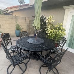 Outdoor Dining Set. Table With Six Chairs