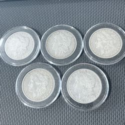 1892 & 1893 P,O,S Morgan Silver Dollars(5) Coins