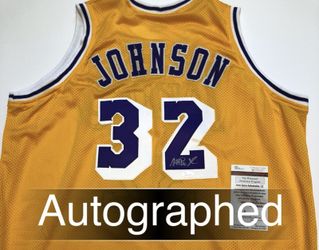 Magic Johnson AUTOGRAPHED Lakers Jersey w/JSA